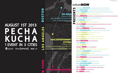 AIA/LA- Culture - Now Pecha Kucha- 1 Event in 3 cities